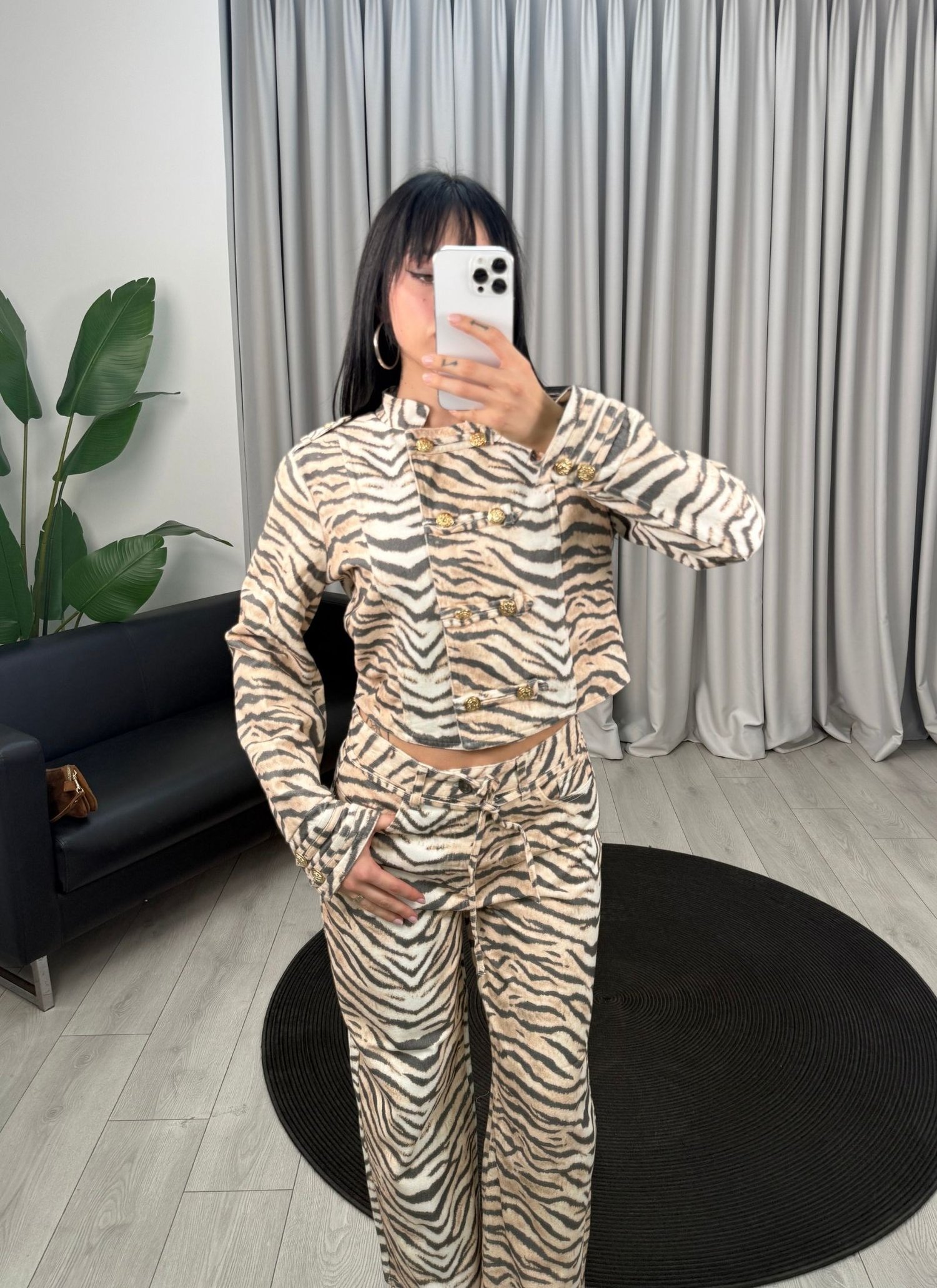 Zebra Ceket Bej