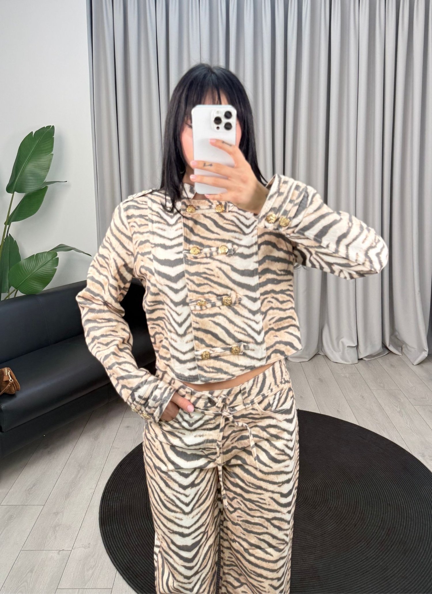 Zebra Ceket Bej