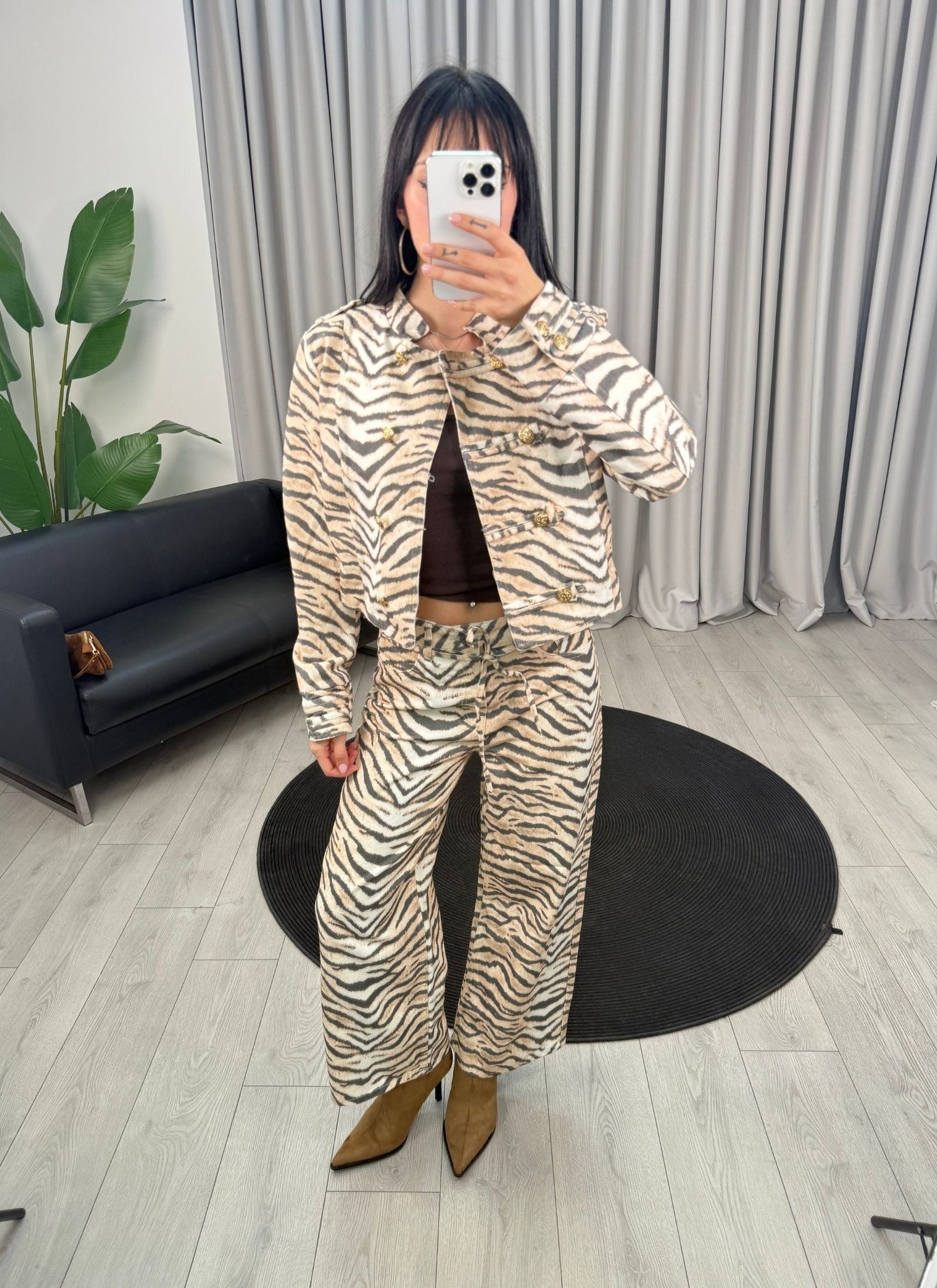 Zebra Ceket Bej
