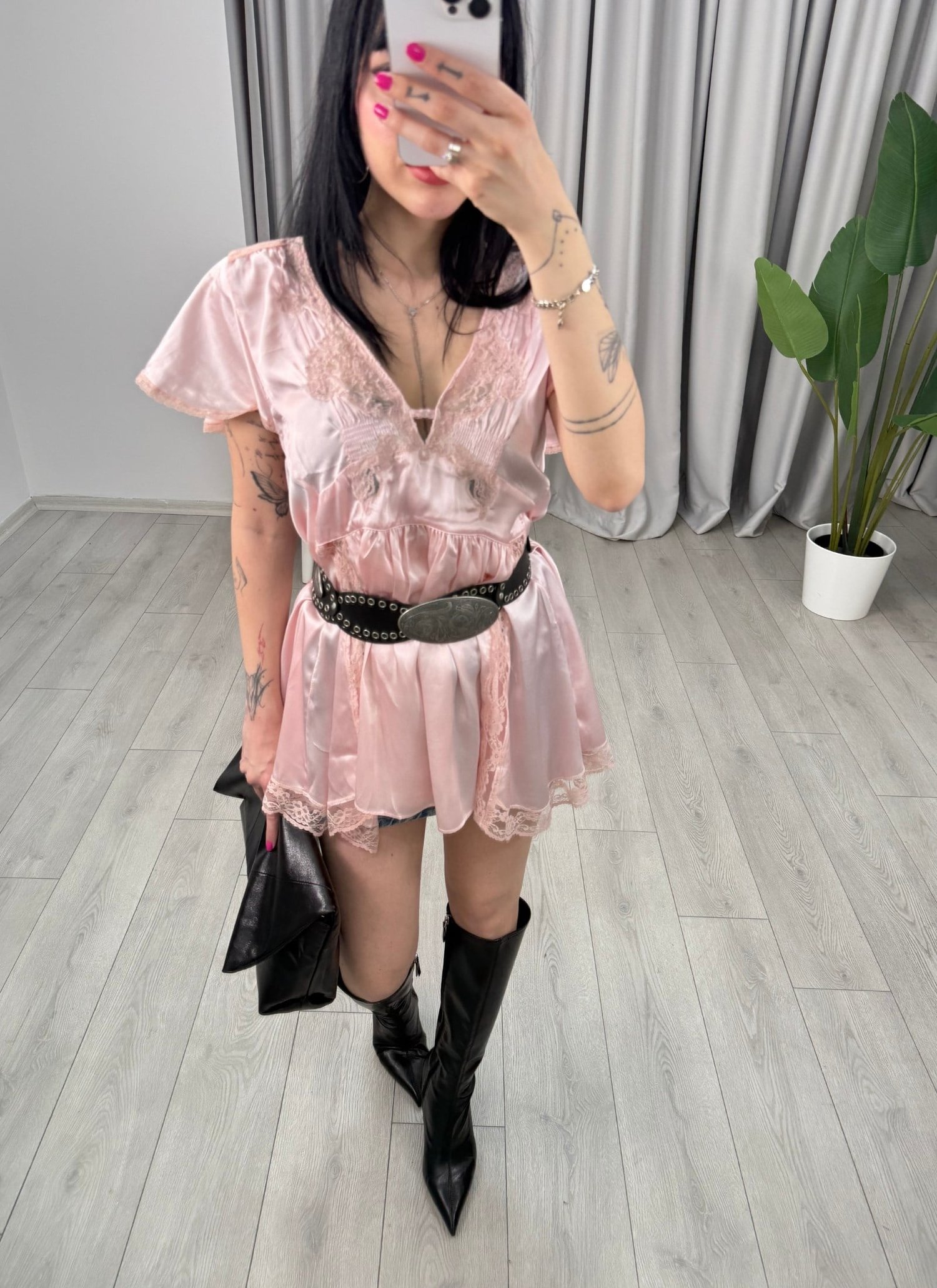 Zena İthal Elbise Pembe