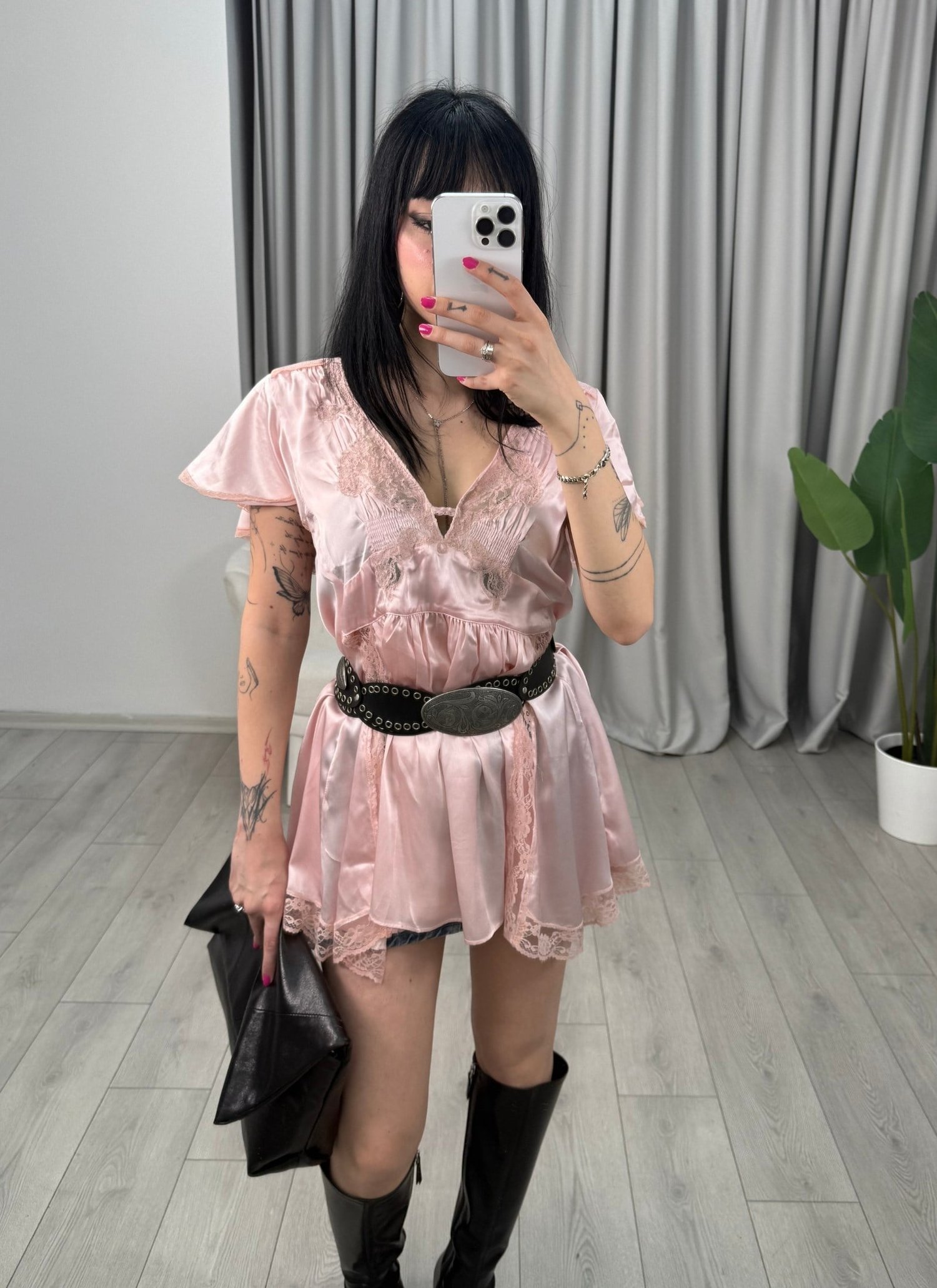 Zena İthal Elbise Pembe