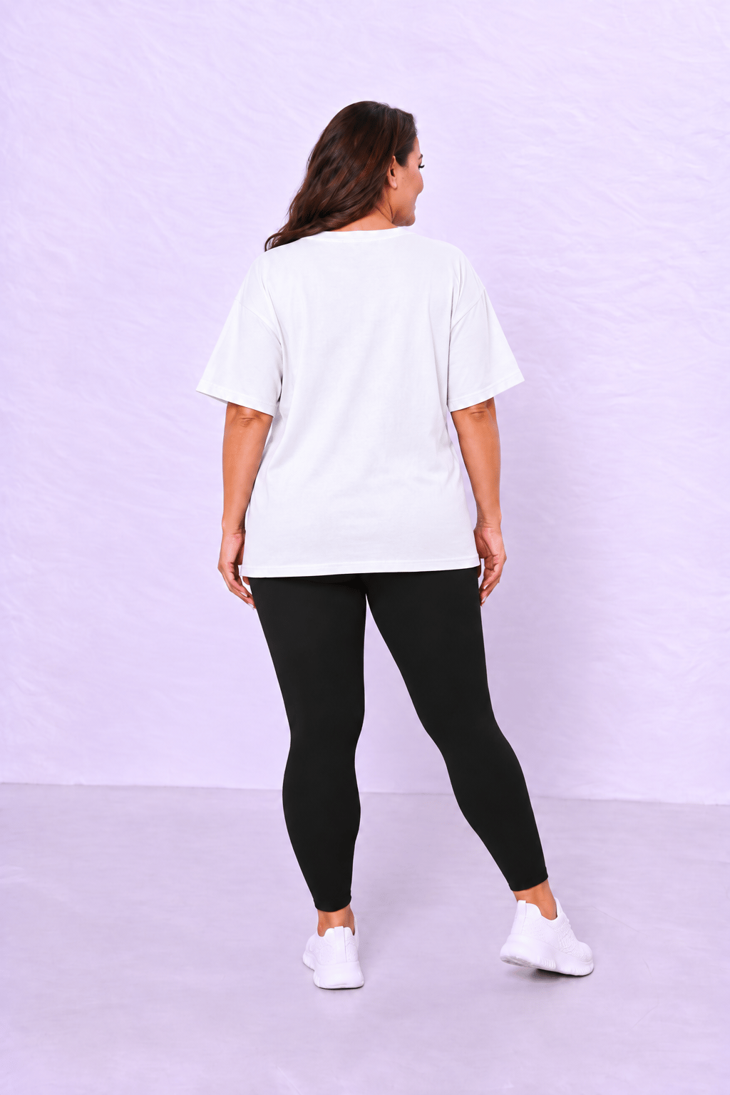 Oversize Basic T-Shirt - BEYAZ