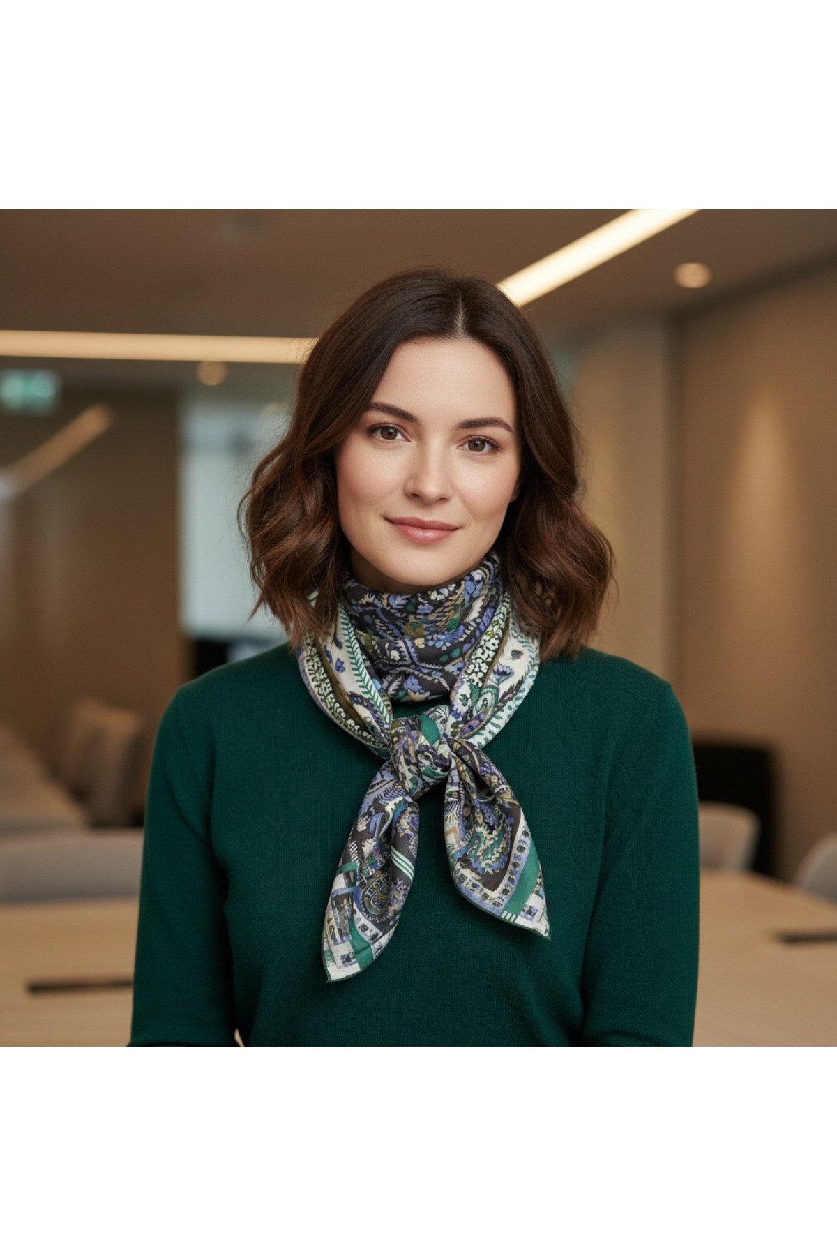 ✨ %100 Saf İpek Celine Eşarp - Özel Tasarım Tok Duruşlu ✨110x110