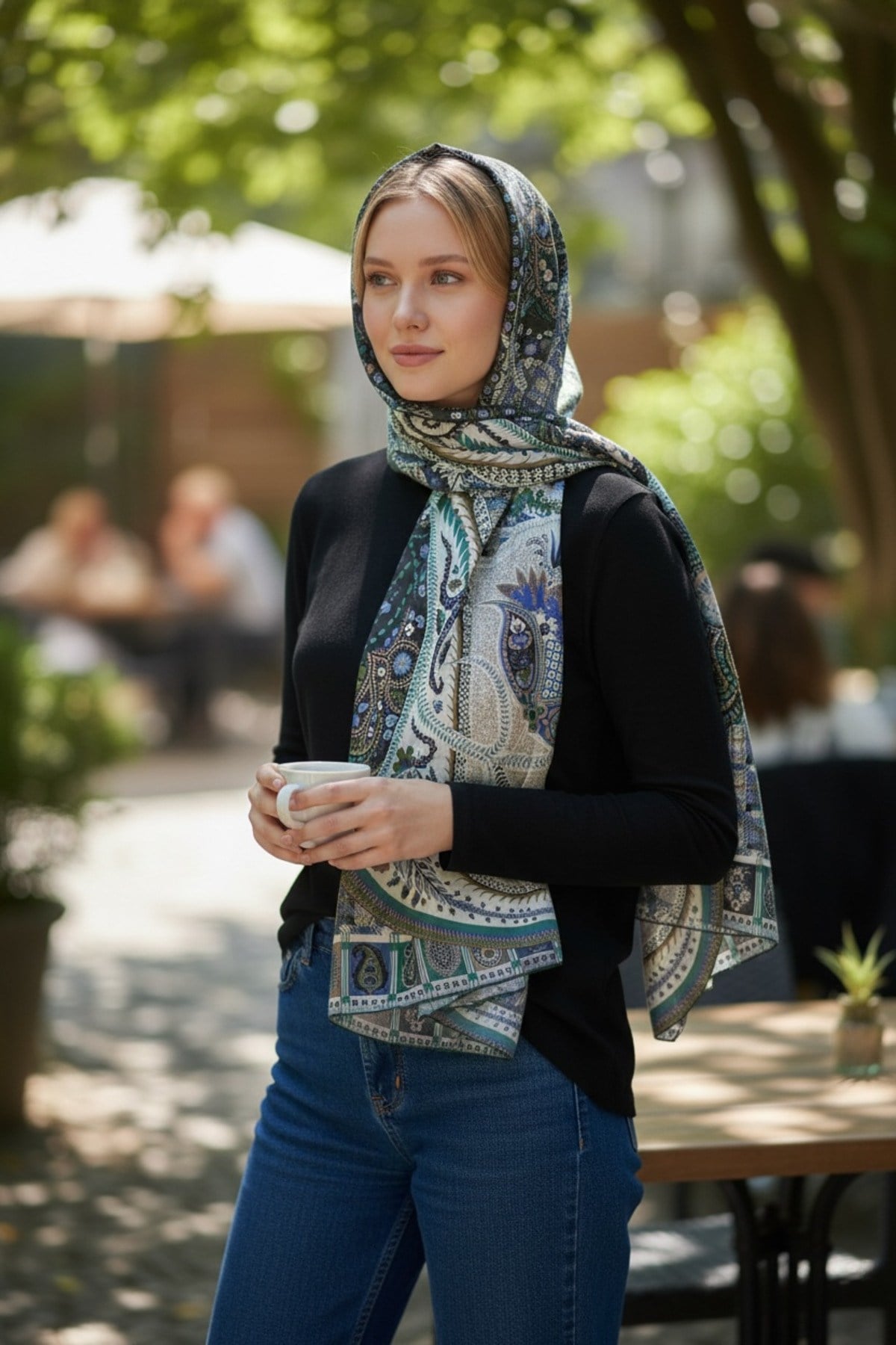 ✨ %100 Saf İpek Celine Eşarp - Özel Tasarım Tok Duruşlu ✨110x110