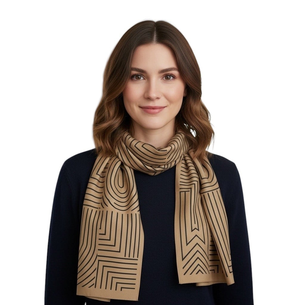 ✨ %100 Saf İpek Crepe de Chine Eşarp - Özel Tasarım Tok Duruşlu ✨90x90