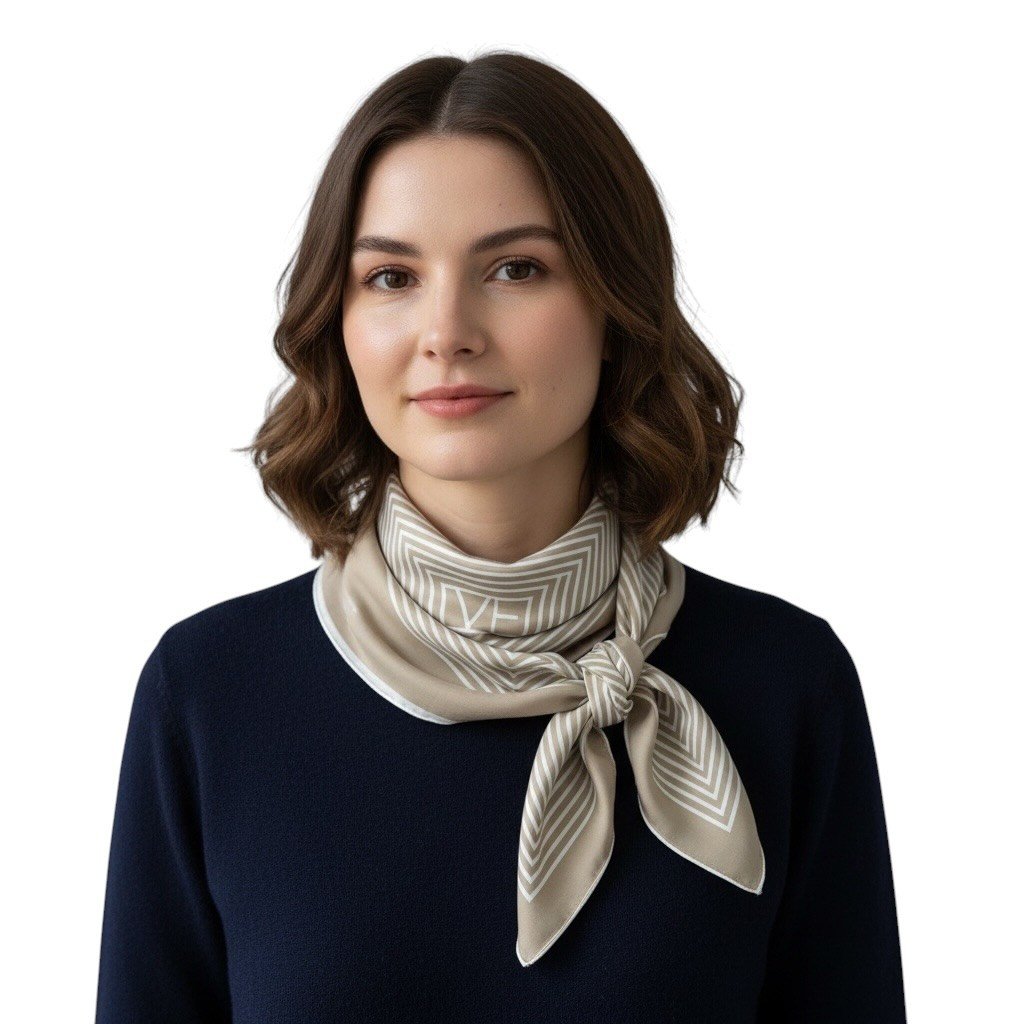 ✨ %100 Saf İpek Crepe de Chine Eşarp - Özel Tasarım Tok Duruşlu ✨90x90