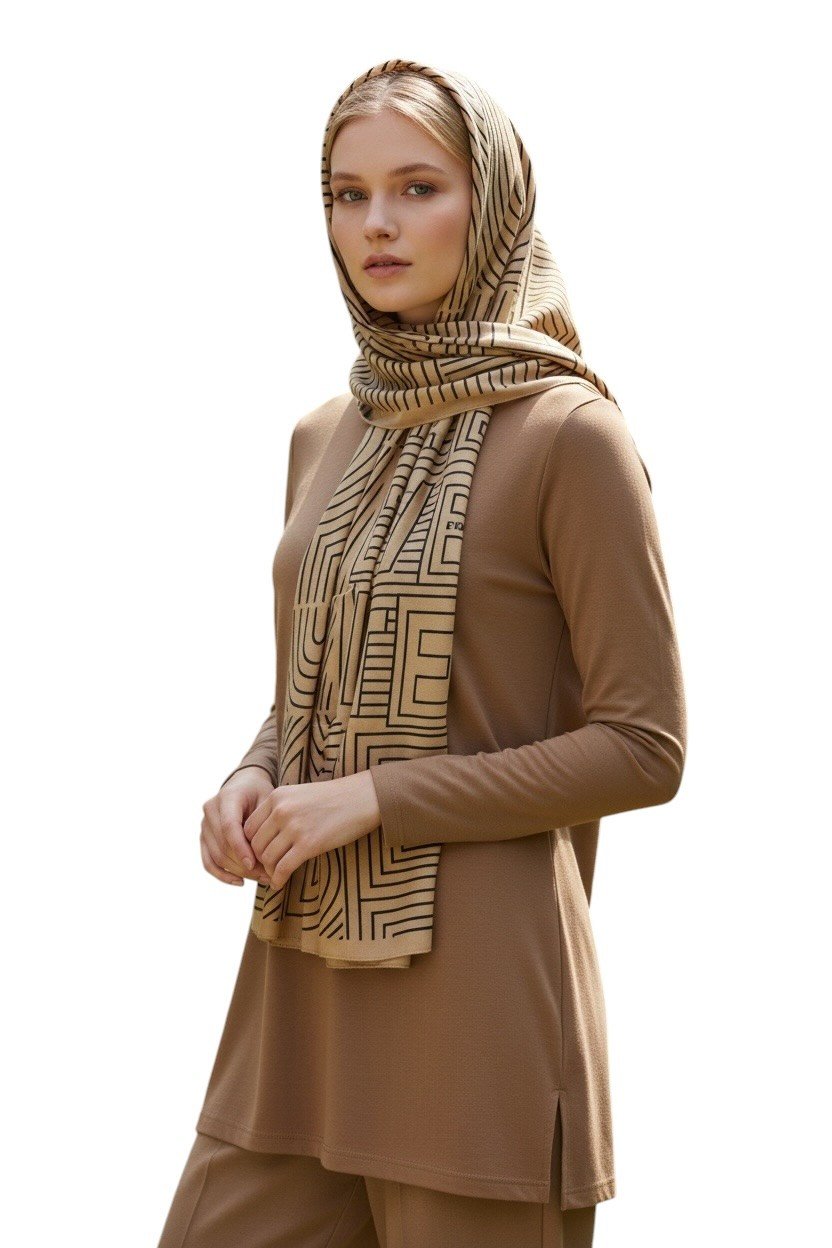 ✨ %100 Saf İpek Crepe de Chine Eşarp - Özel Tasarım Tok Duruşlu ✨90x90