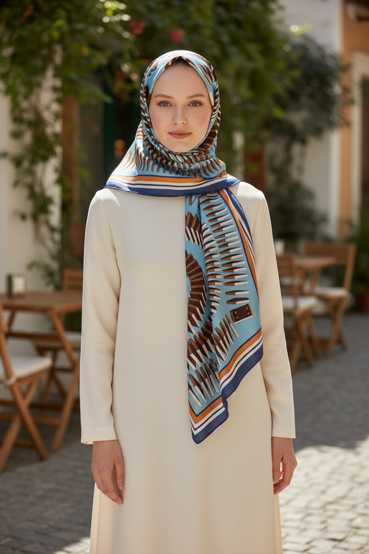 ✨ %100 Saf İpek Crepe de Chine Eşarp - Özel Tasarım Tok Duruşlu ✨90x90