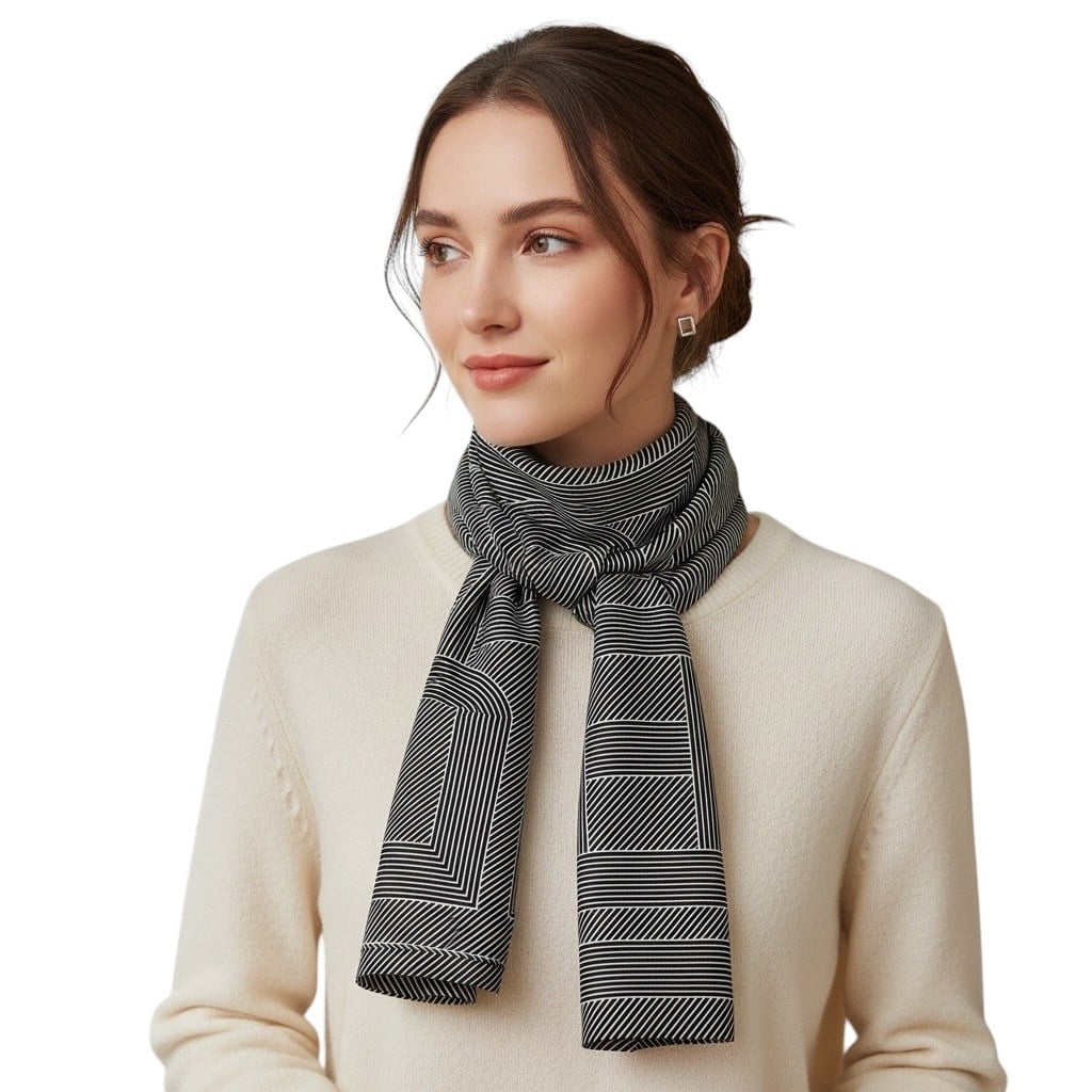 ✨ %100 Saf İpek Crepe de Chine Eşarp - Özel Tasarım Tok Duruşlu ✨90x90