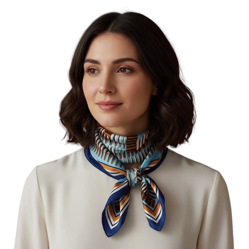 ✨ %100 Saf İpek Crepe de Chine Eşarp - Özel Tasarım Tok Duruşlu ✨90x90