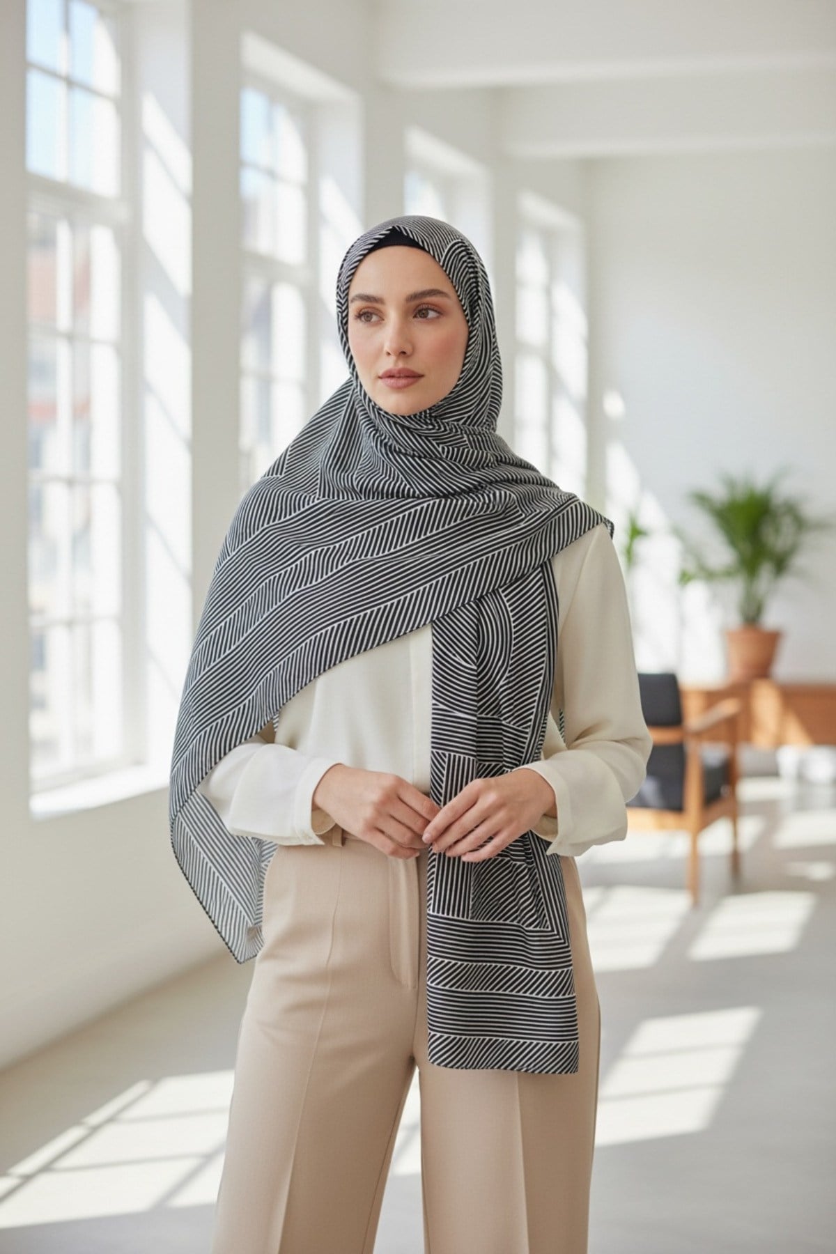 ✨ %100 Saf İpek Crepe de Chine Eşarp - Özel Tasarım Tok Duruşlu ✨90x90