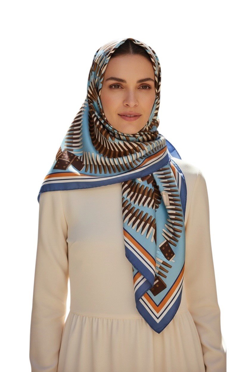 ✨ %100 Saf İpek Crepe de Chine Eşarp - Özel Tasarım Tok Duruşlu ✨90x90
