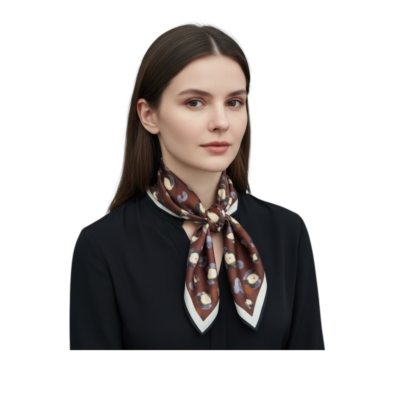 ✨ %100 Saf İpek Crepe de Chine Eşarp - Özel Tasarım Tok Duruşlu ✨90x90