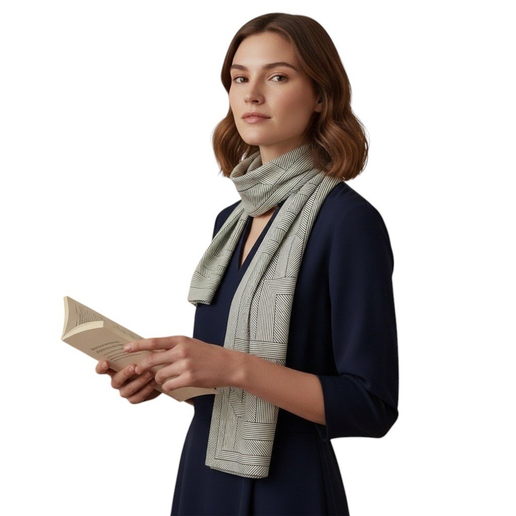 ✨ %100 Saf İpek Crepe de Chine Eşarp - Özel Tasarım Tok Duruşlu ✨90x90