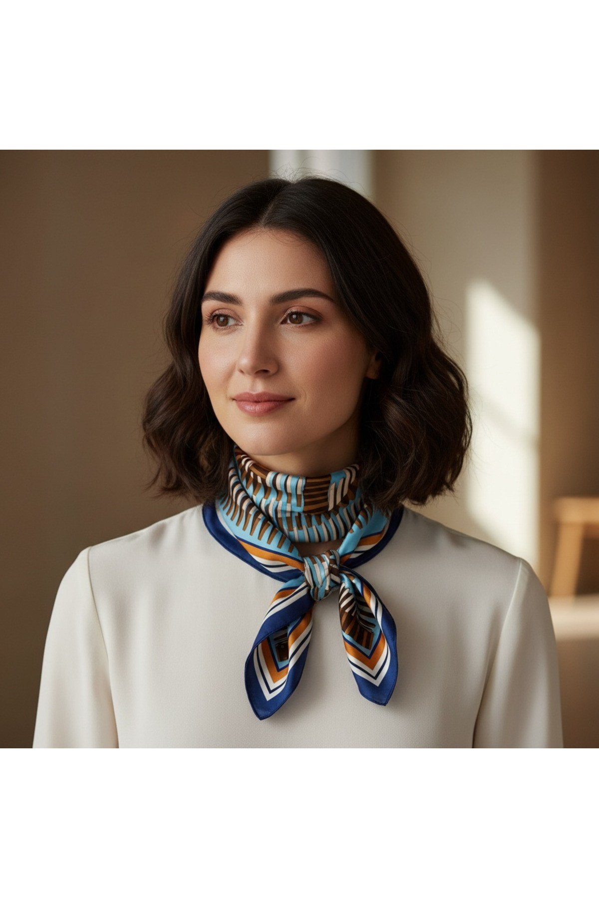 ✨ %100 Saf İpek Crepe de Chine Eşarp - Özel Tasarım Tok Duruşlu ✨90x90