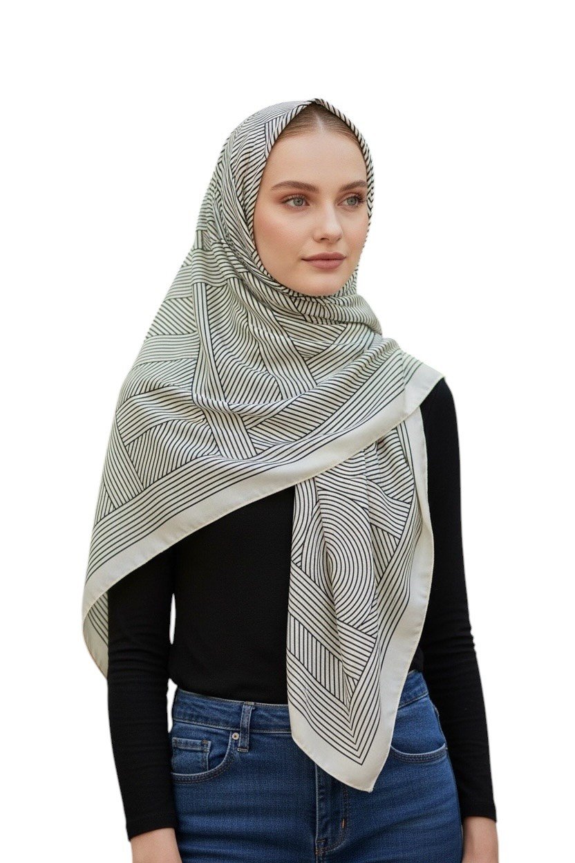 ✨ %100 Saf İpek Crepe de Chine Eşarp - Özel Tasarım Tok Duruşlu ✨90x90