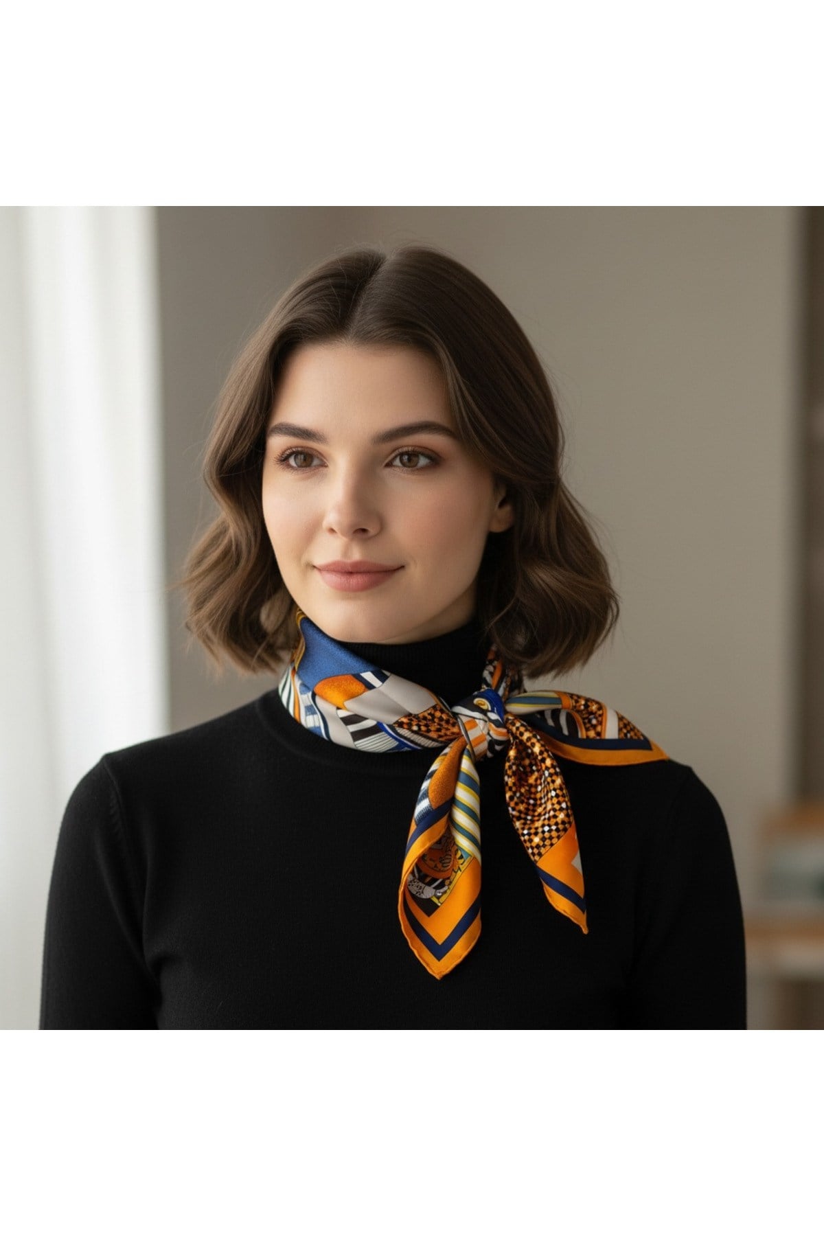 ✨ %100 Saf İpek Twill Eşarp - Özel Tasarım Tok Duruşlu ✨90x90