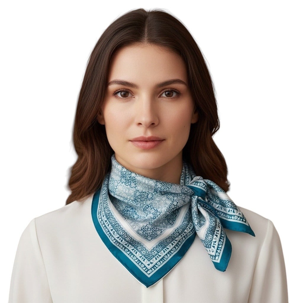 ✨ %100 Saf İpek Twill Eşarp - Özel Tasarım Tok Duruşlu ✨90x90