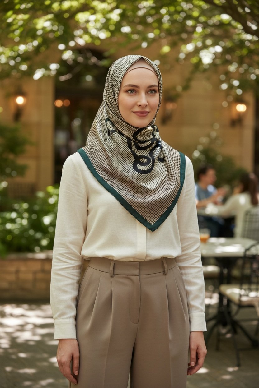 ✨ %100 Saf İpek Twill Eşarp - Özel Tasarım Tok Duruşlu ✨90x90