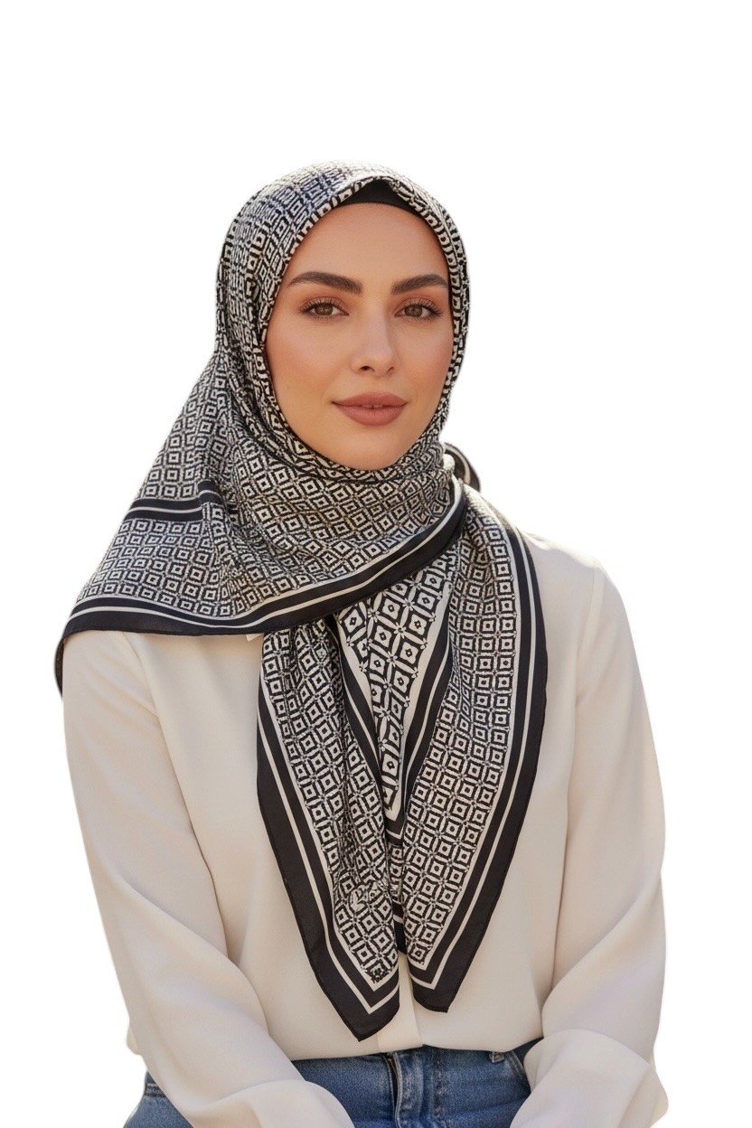✨ %100 Saf İpek Twill Eşarp - Özel Tasarım Tok Duruşlu ✨90x90