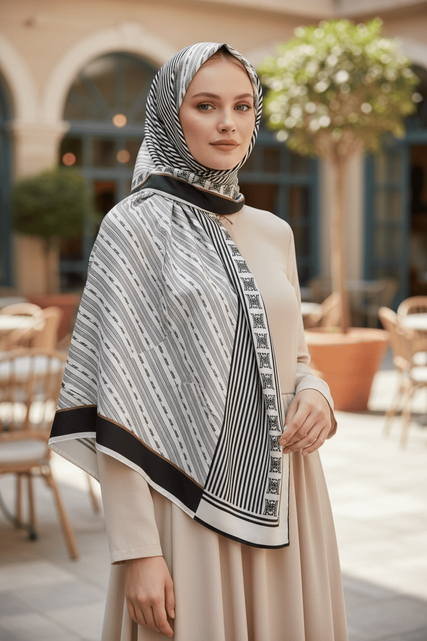 ✨ %100 Saf İpek Twill Eşarp - Özel Tasarım Tok Duruşlu ✨90x90