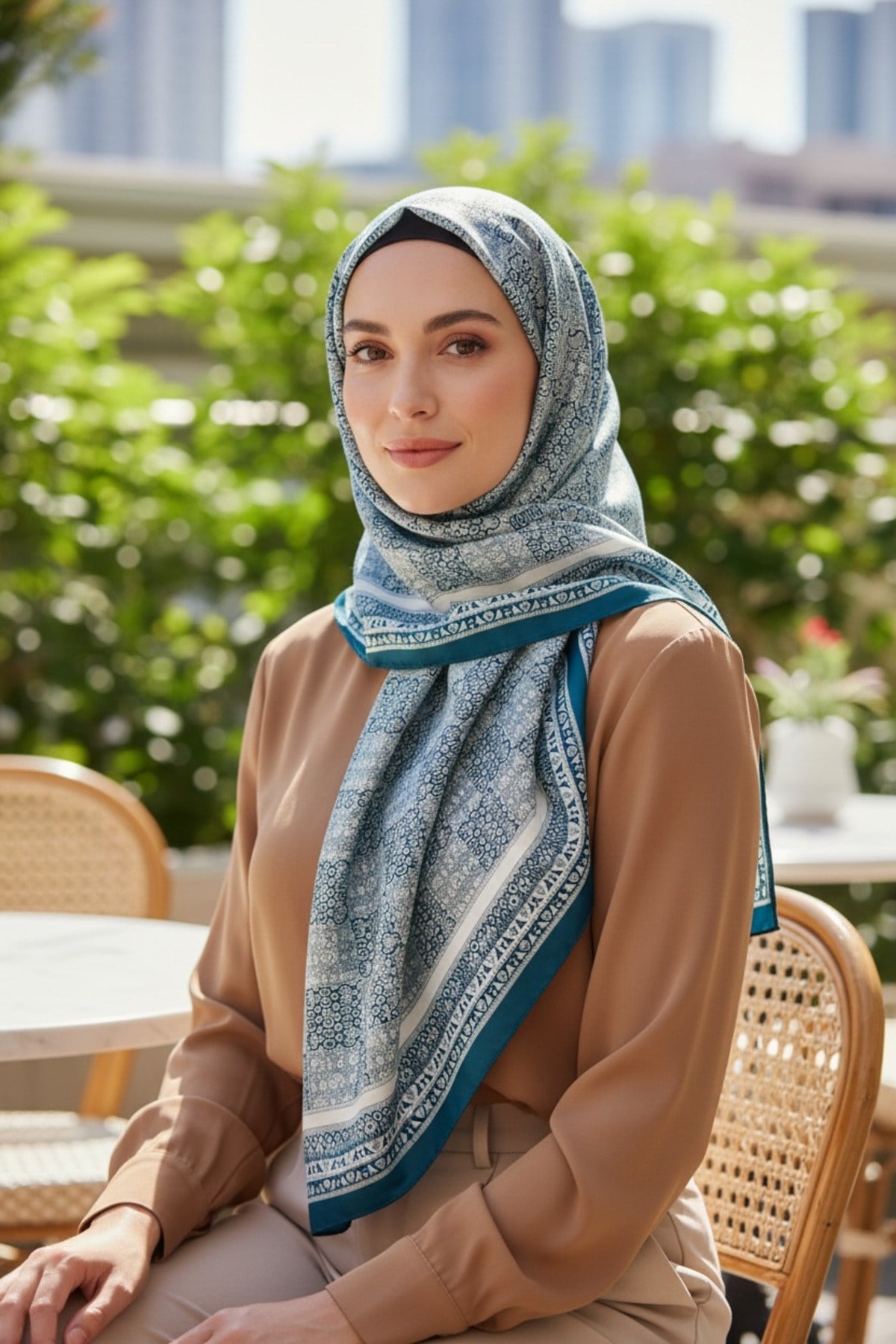 ✨ %100 Saf İpek Twill Eşarp - Özel Tasarım Tok Duruşlu ✨90x90