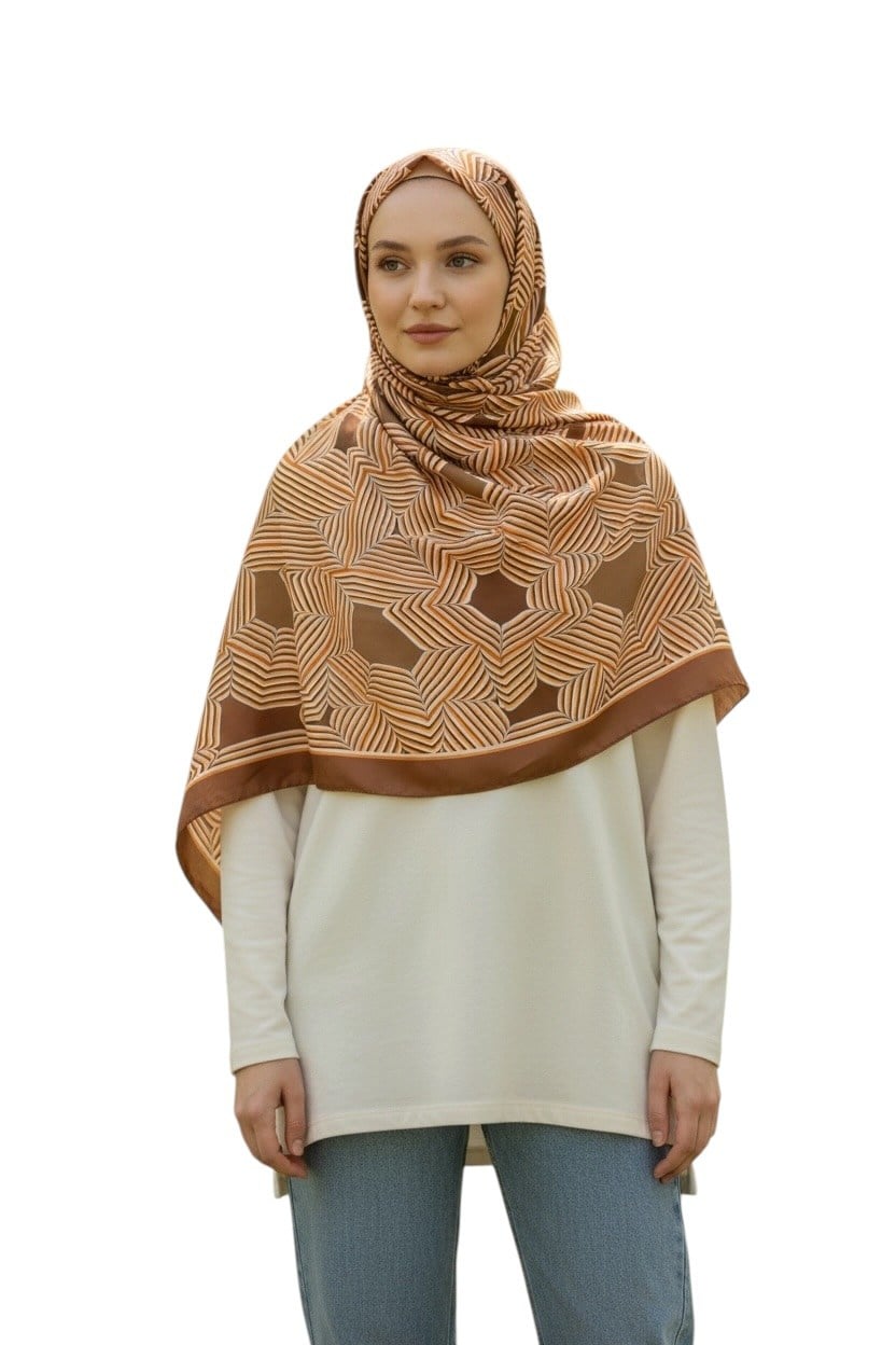 ✨ %100 Saf İpek Twill Eşarp - Özel Tasarım Tok Duruşlu ✨90x90