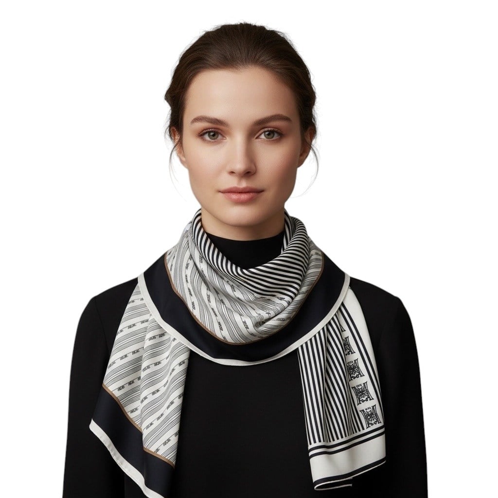 ✨ %100 Saf İpek Twill Eşarp - Özel Tasarım Tok Duruşlu ✨90x90