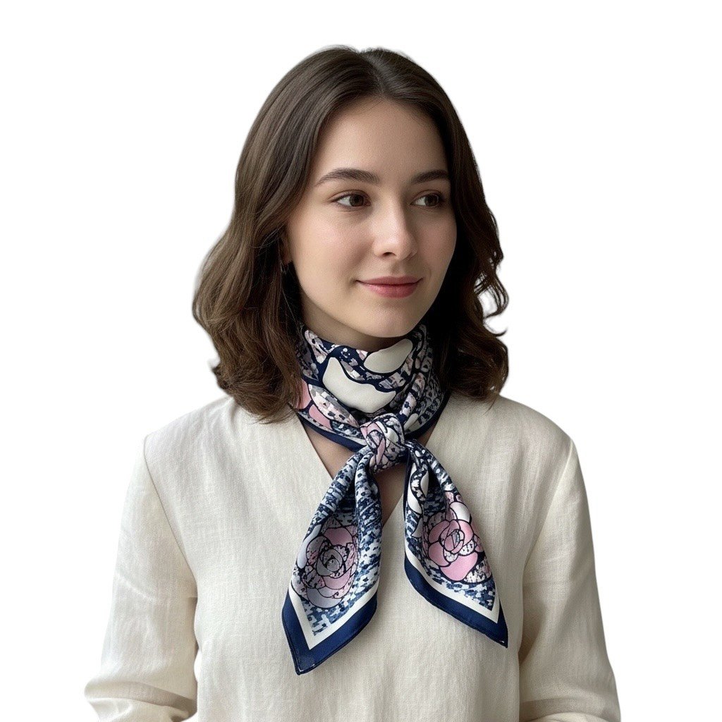 ✨ %100 Saf İpek Twill Eşarp - Özel Tasarım Tok Duruşlu ✨90x90