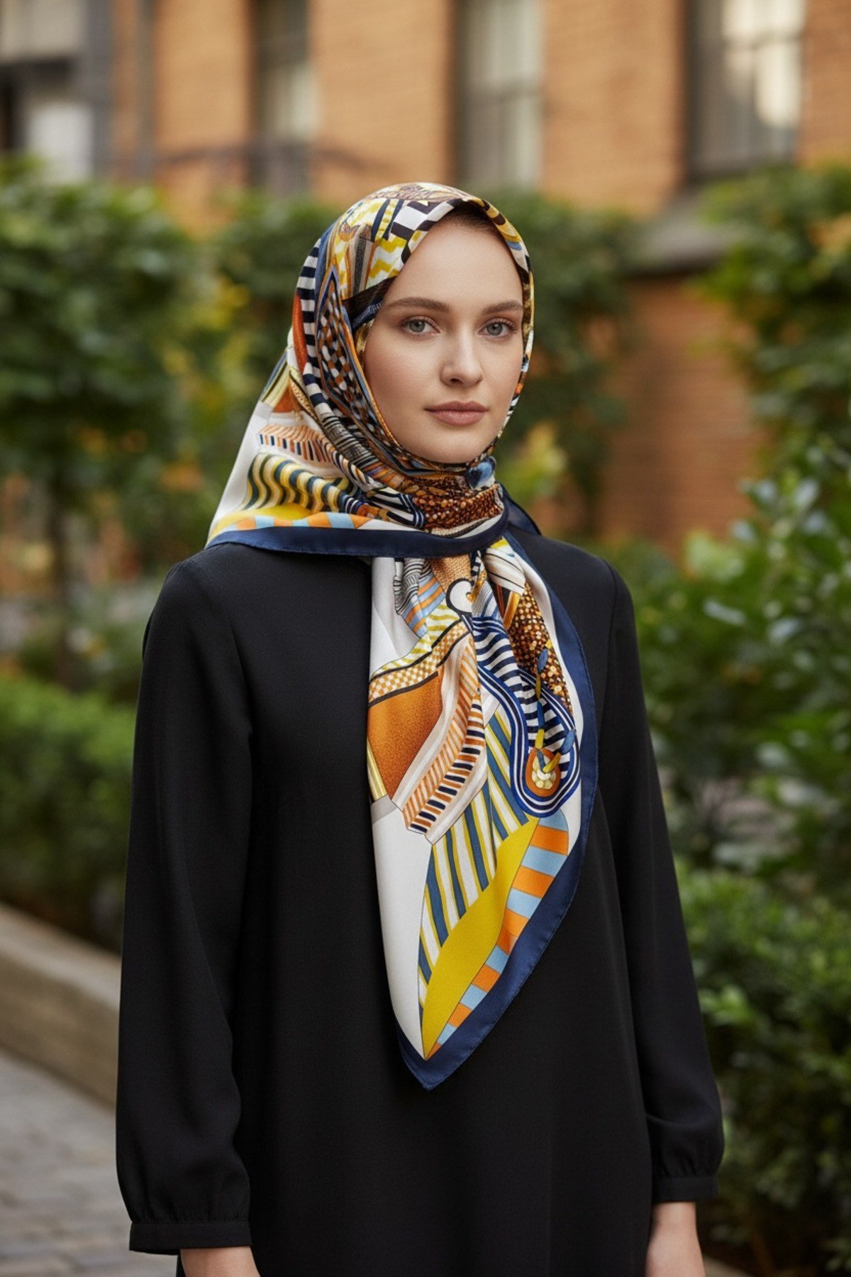 ✨ %100 Saf İpek Twill Eşarp - Özel Tasarım Tok Duruşlu ✨90x90