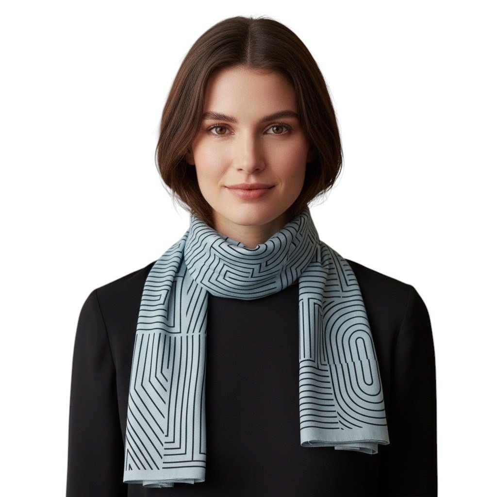 ✨ %100 Saf İpek Twill Eşarp - Özel Tasarım Tok Duruşlu ✨90x90