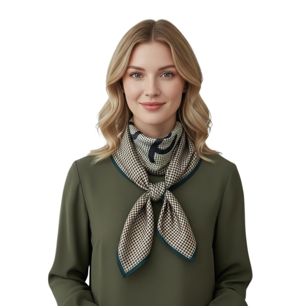 ✨ %100 Saf İpek Twill Eşarp - Özel Tasarım Tok Duruşlu ✨90x90