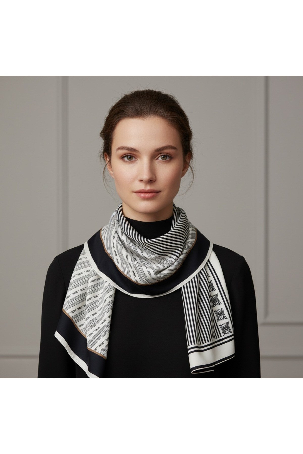 ✨ %100 Saf İpek Twill Eşarp - Özel Tasarım Tok Duruşlu ✨90x90