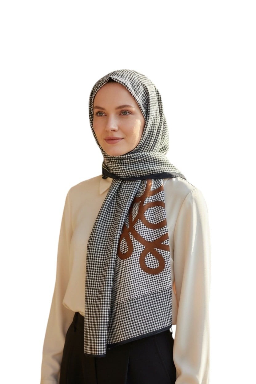 ✨ %100 Saf İpek Twill Eşarp - Özel Tasarım Tok Duruşlu ✨90x90
