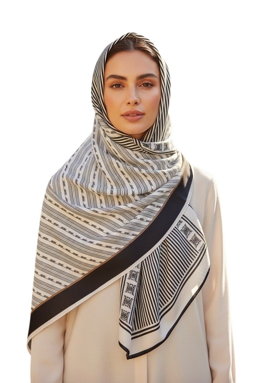 ✨ %100 Saf İpek Twill Eşarp - Özel Tasarım Tok Duruşlu ✨90x90
