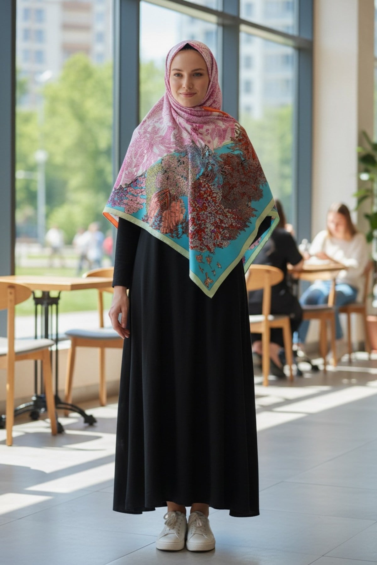 ✨ %100 Saf İpek Twill Eşarp - Özel Tasarım Tok Duruşlu ✨90x90