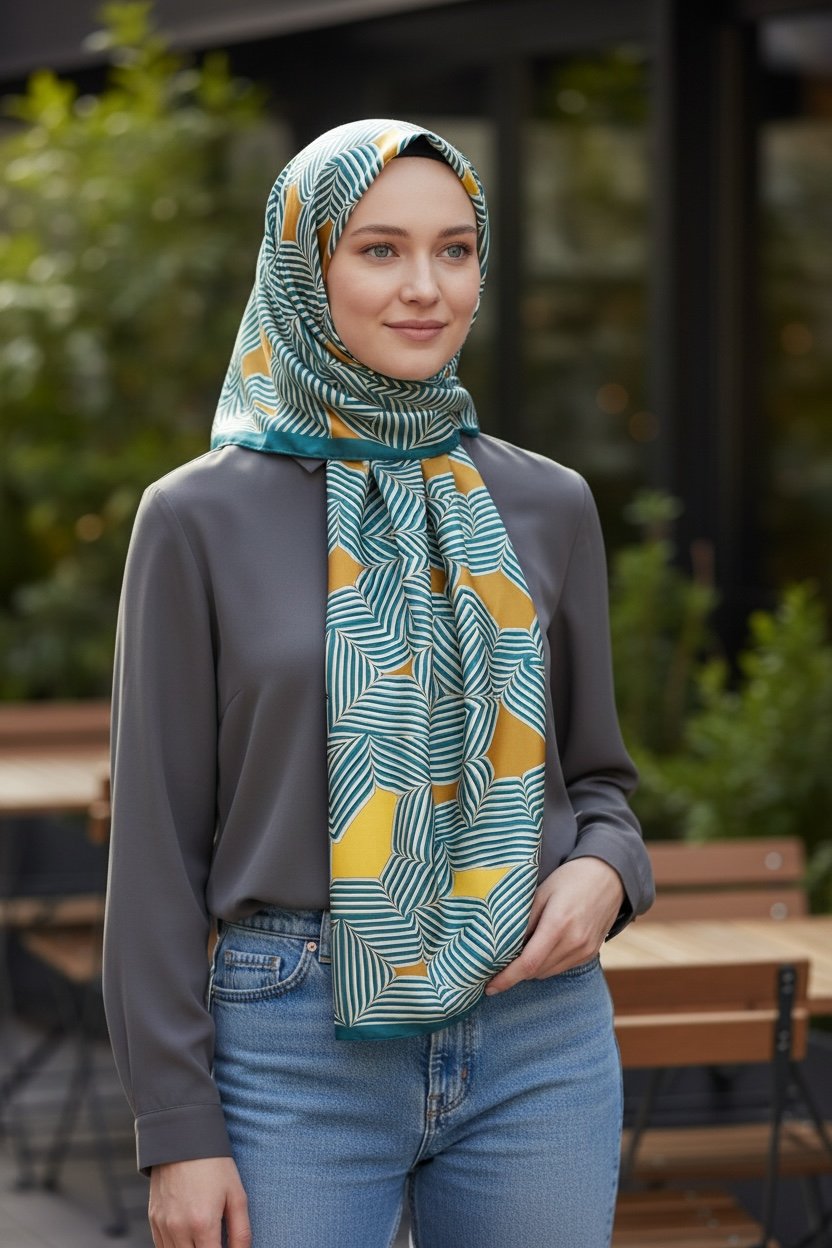 ✨ %100 Saf İpek Twill Eşarp - Özel Tasarım Tok Duruşlu ✨90x90