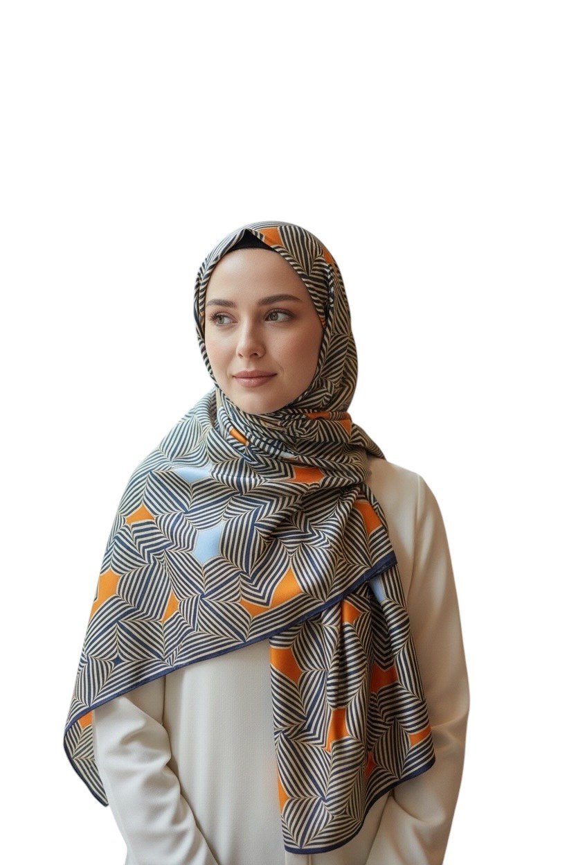 ✨ %100 Saf İpek Twill Eşarp - Özel Tasarım Tok Duruşlu ✨90x90