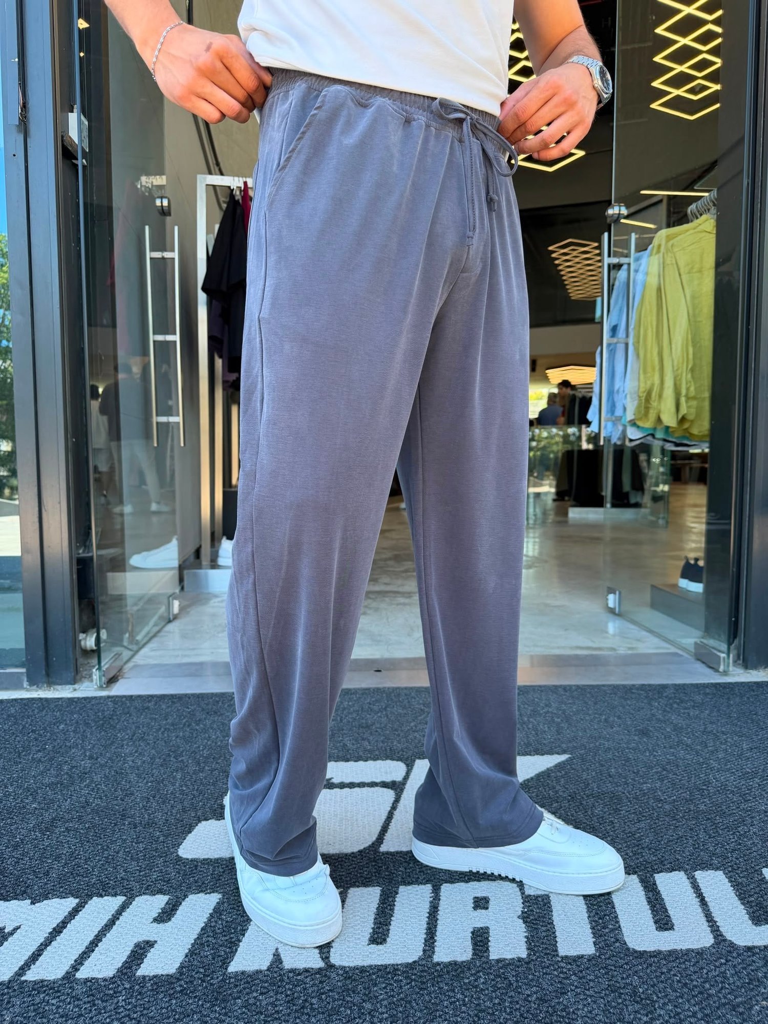 Antrasit Cupra Kumaş Baggy Eşofman