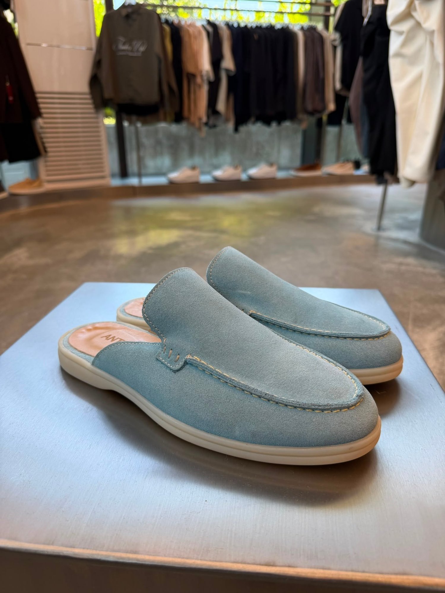 Bebe Mavisi Loro SK Orjinal Dana Derisi Loafer Terlik SK-129