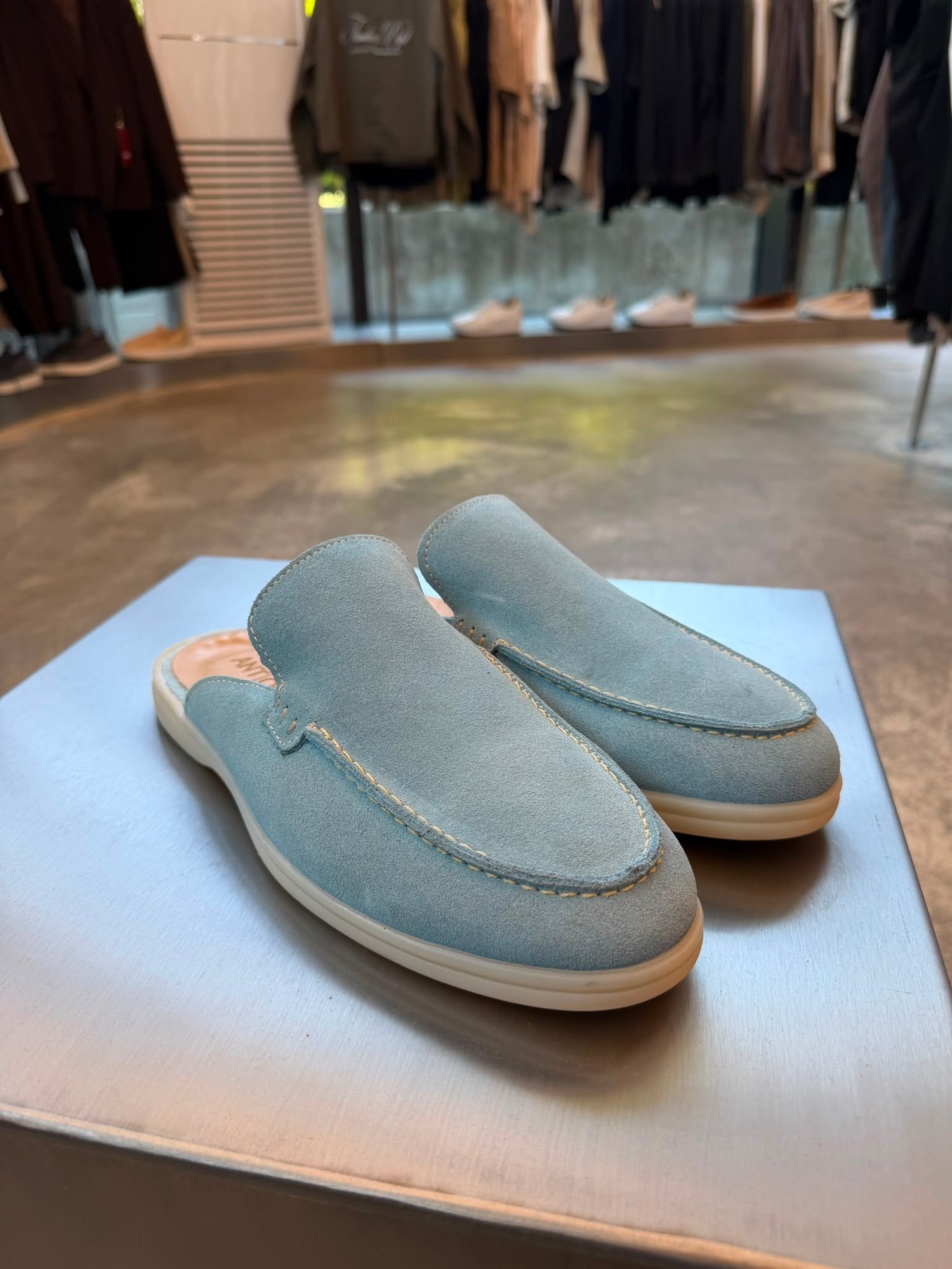 Bebe Mavisi Loro SK Orjinal Dana Derisi Loafer Terlik SK-129