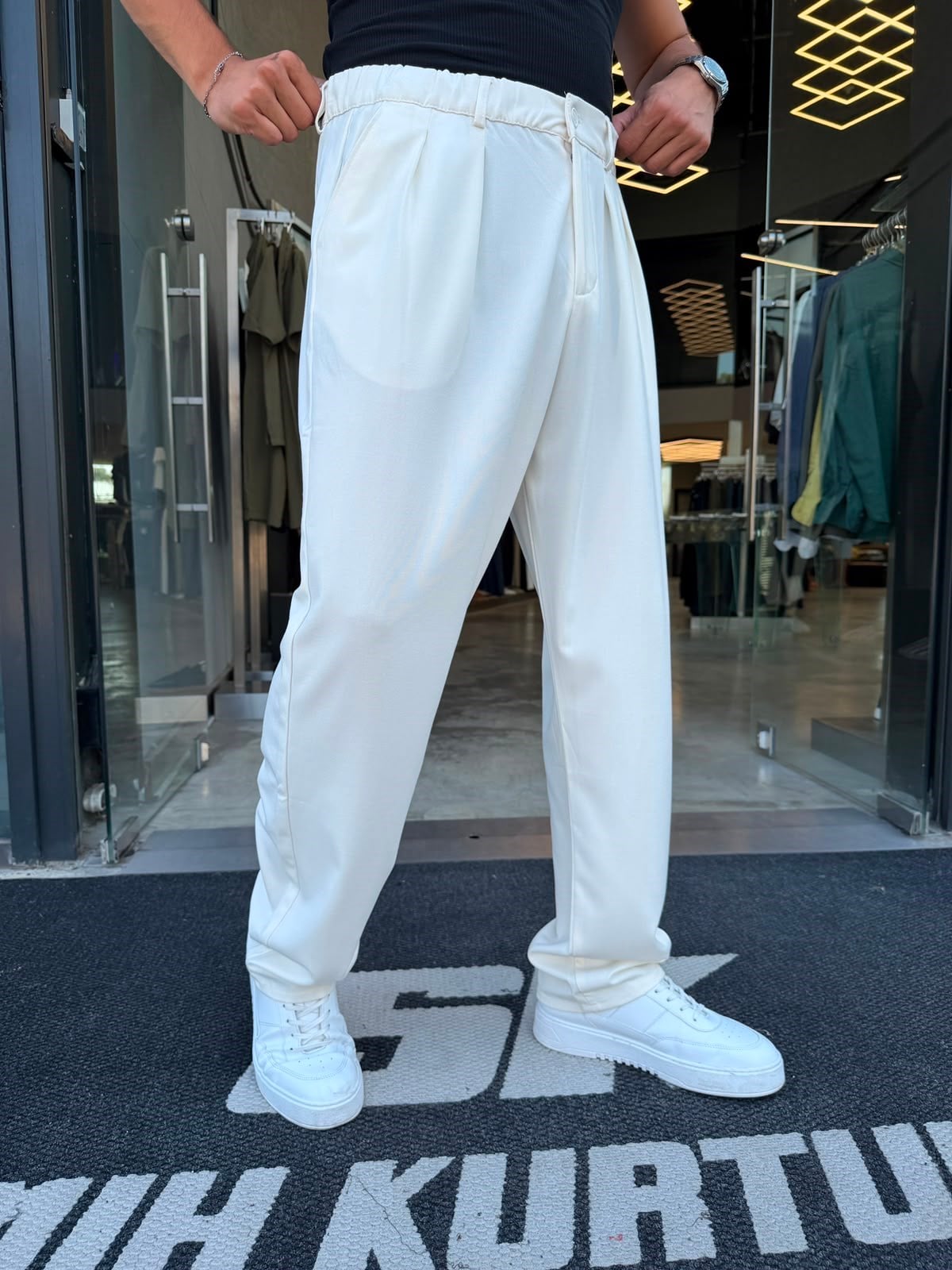Beyaz Baggy Pantolon WE5011