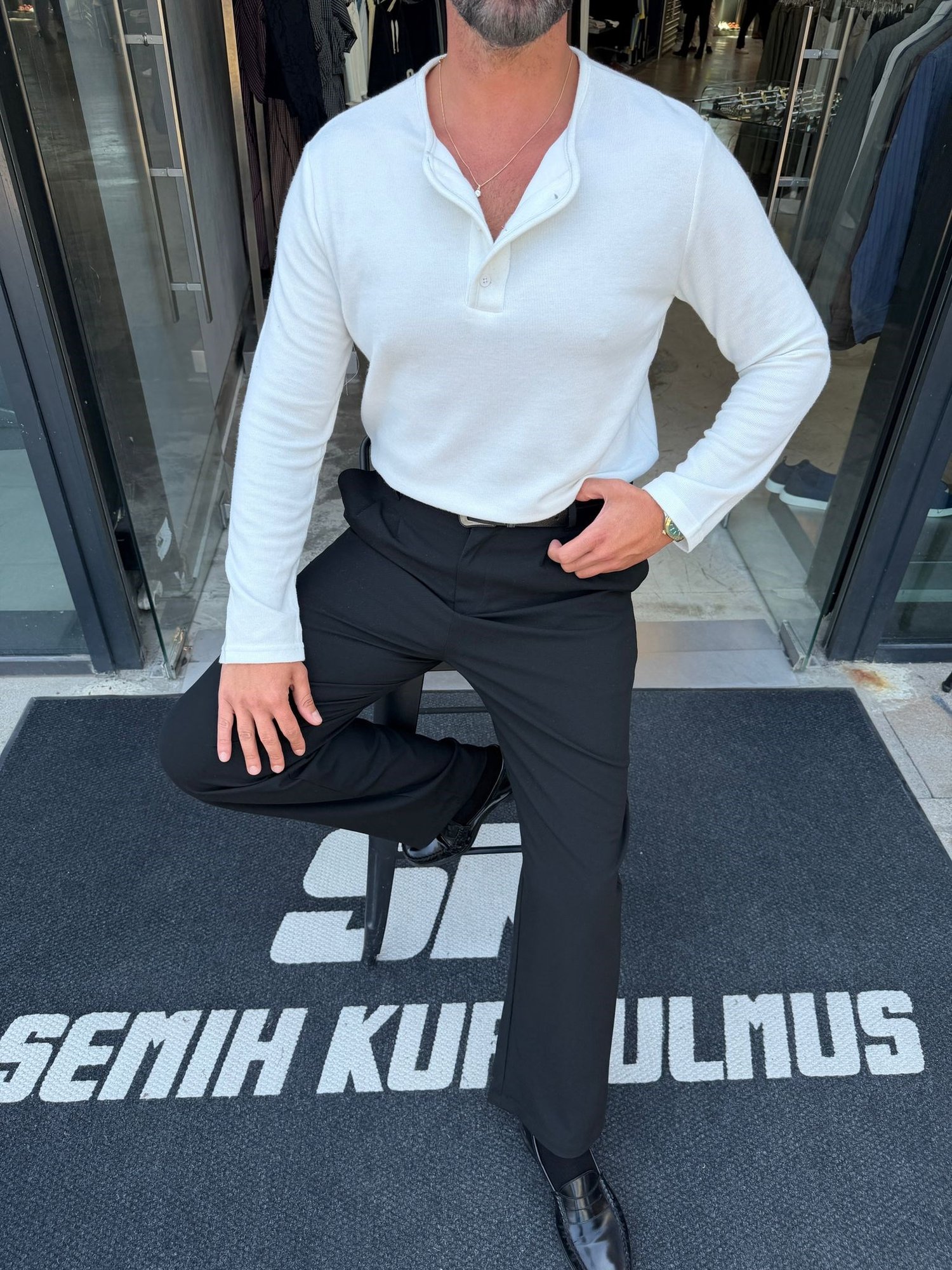 Beyaz NG Selanik Kumaş Sweat