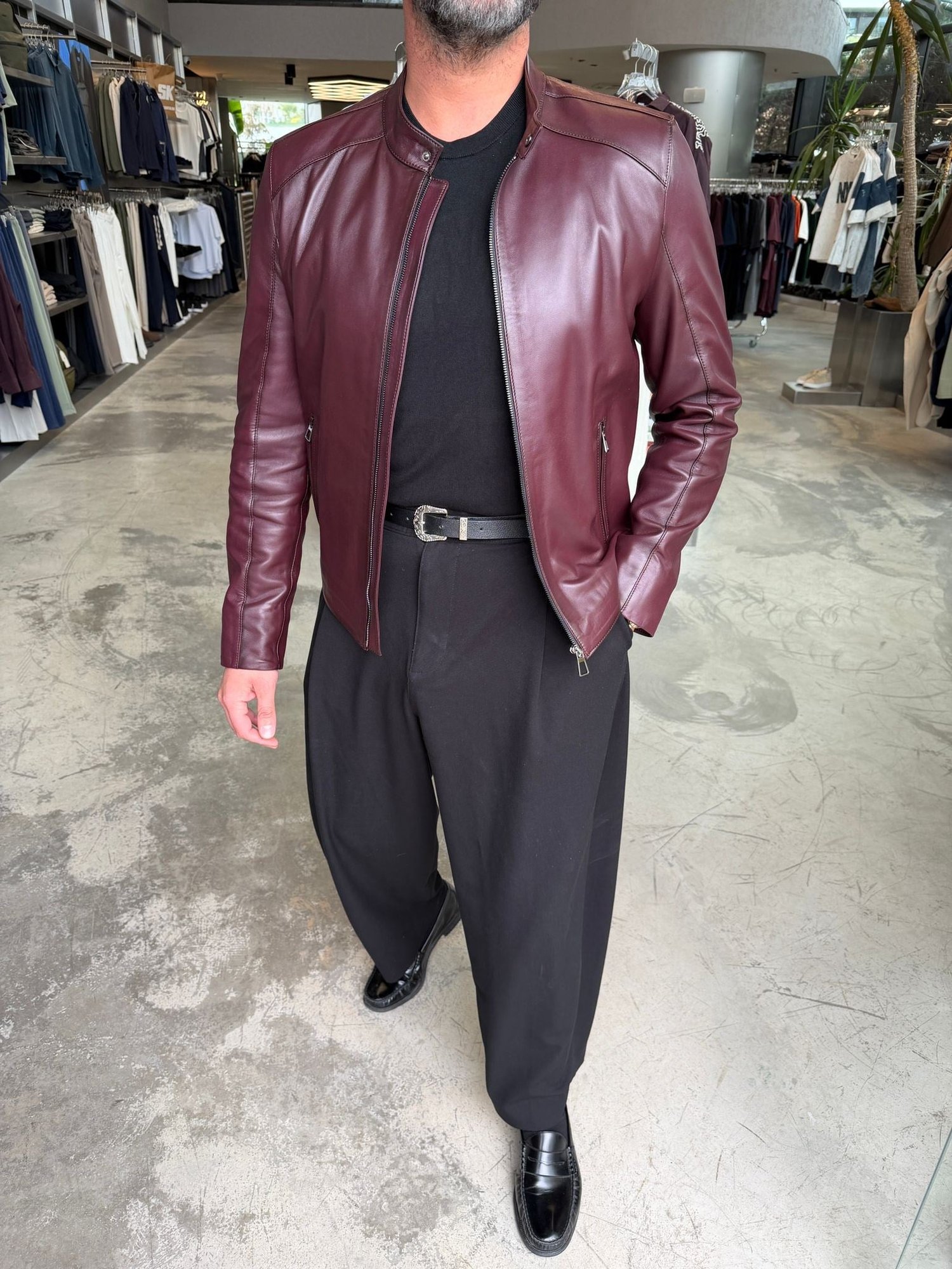 Bordo %100 Hakiki Kuzu Derisi Ceket 