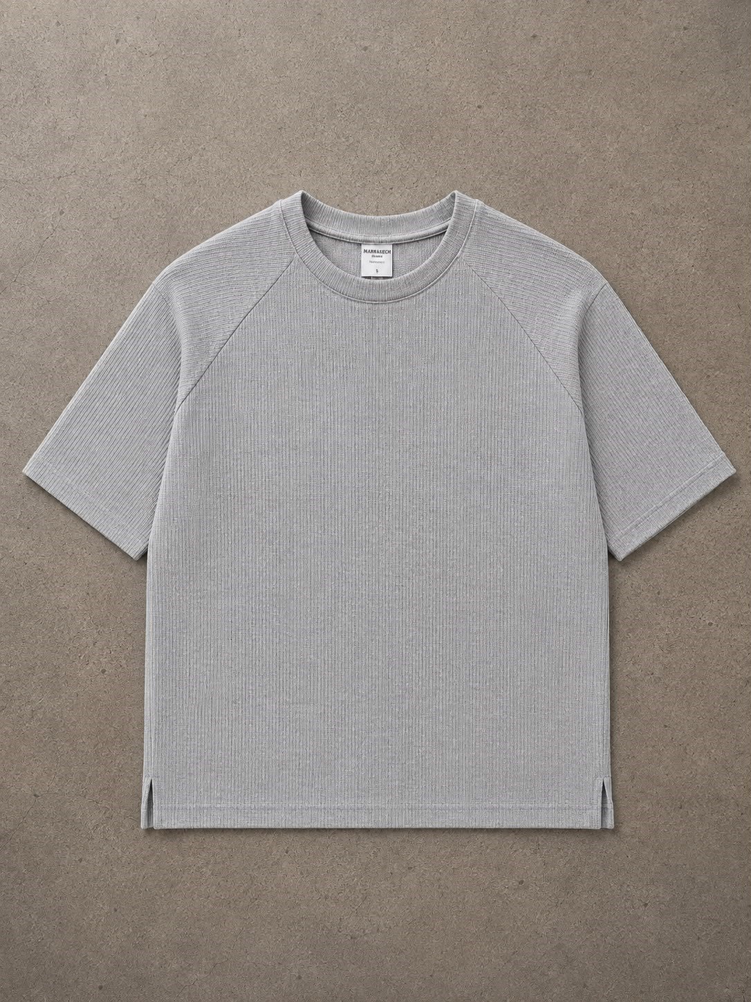 Gri Fitilli Kumaş Tshirt
