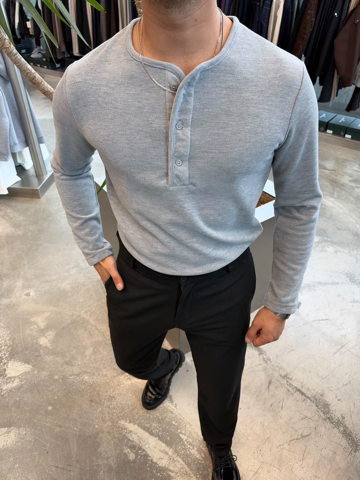 Gri NG Selanik Kumaş Sweat