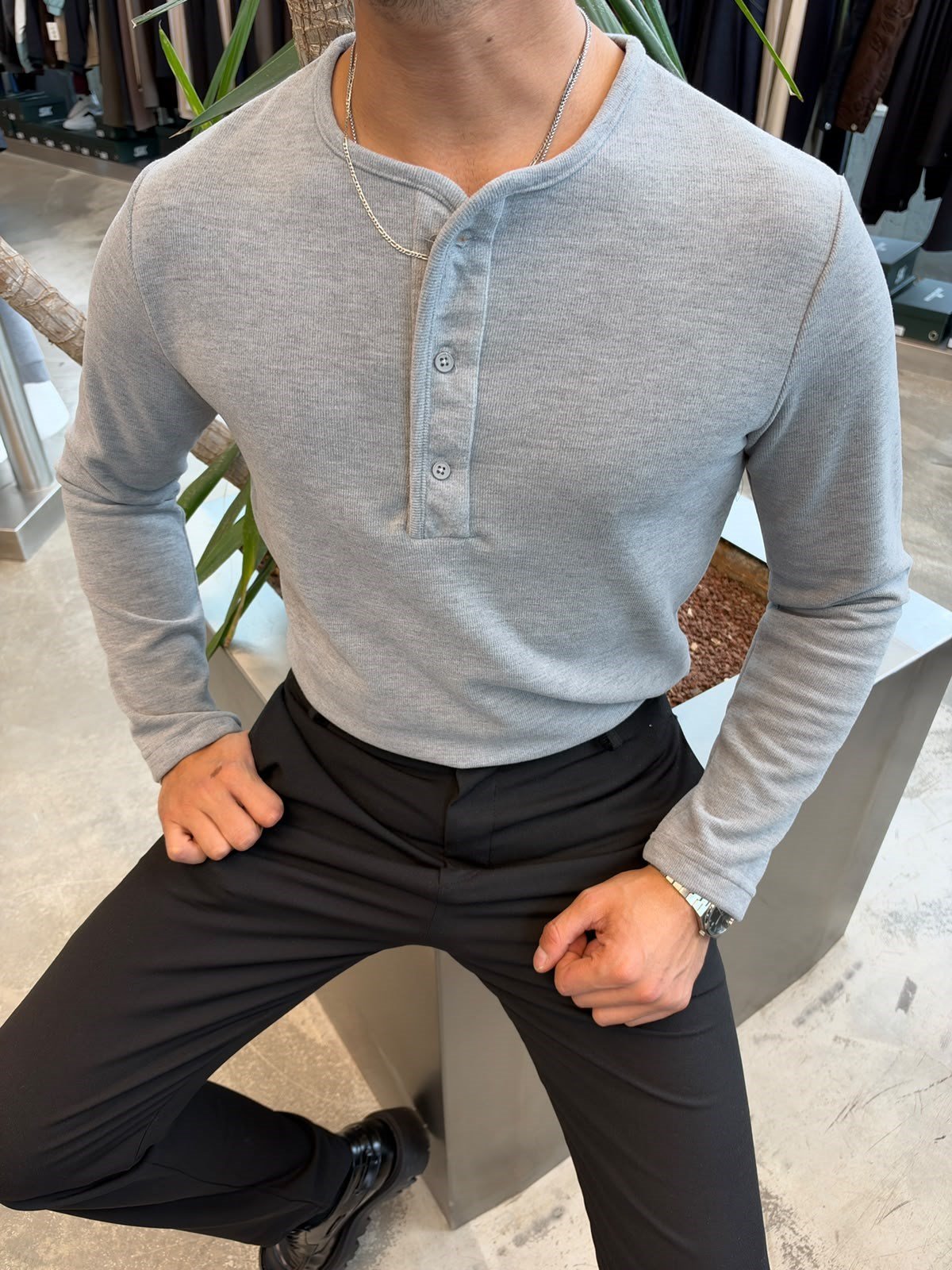 Gri NG Selanik Kumaş Sweat