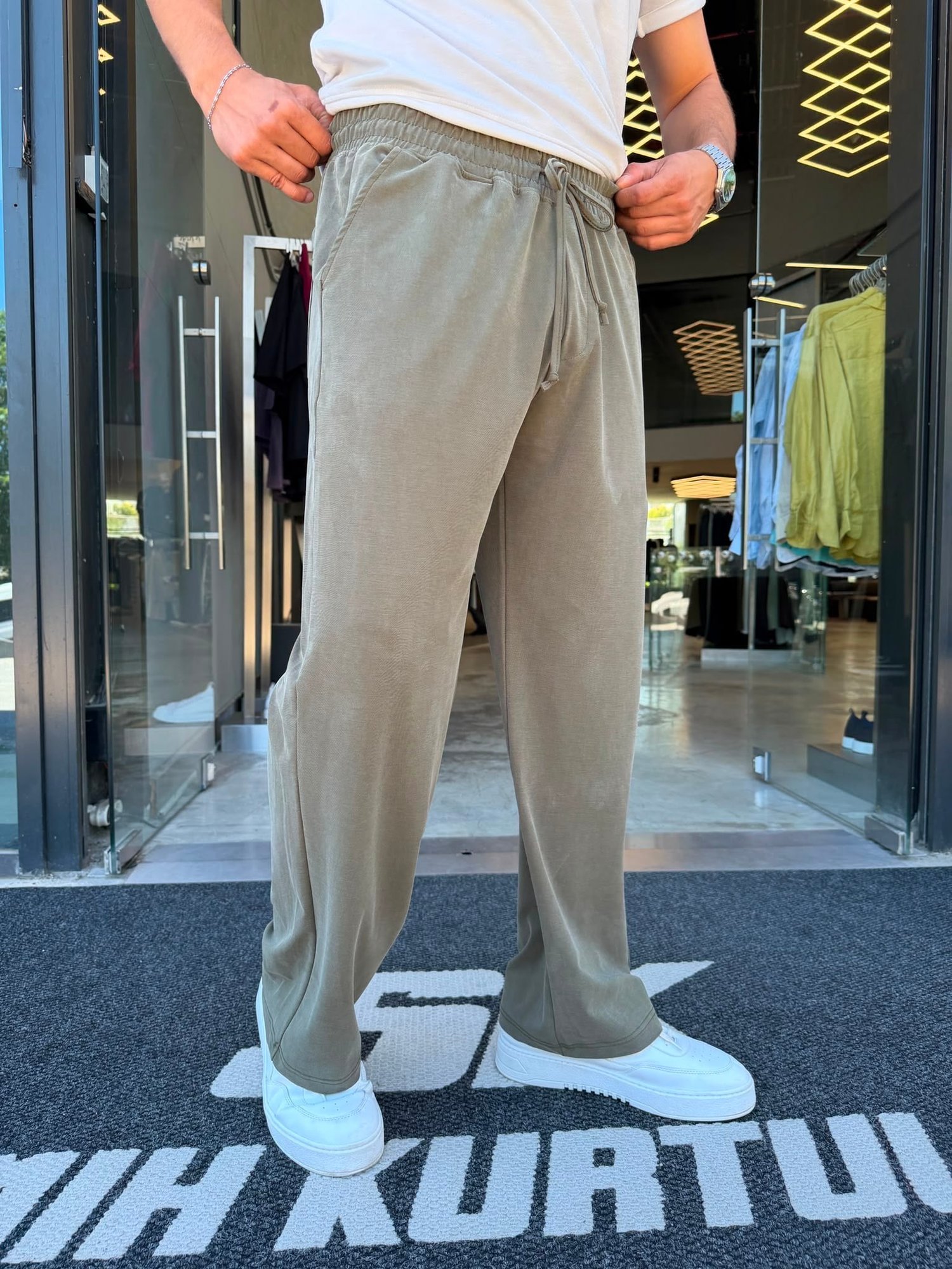Haki Cupra Kumaş Baggy Eşofman