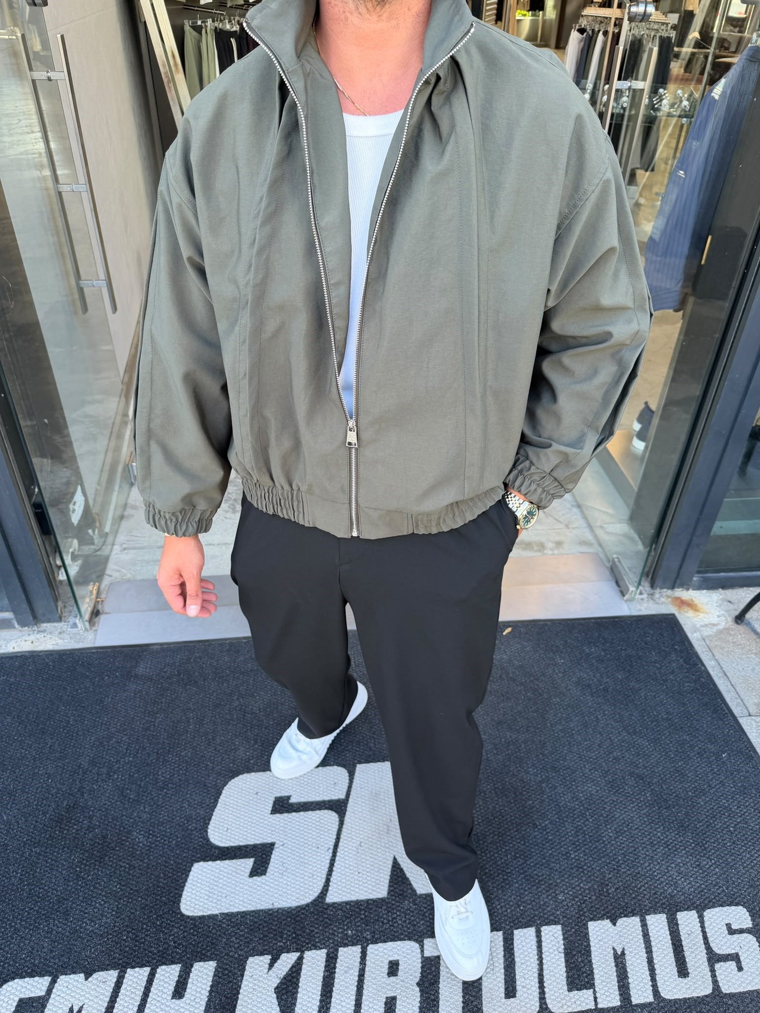 Haki Körüklü Gabardin Ceket RT151