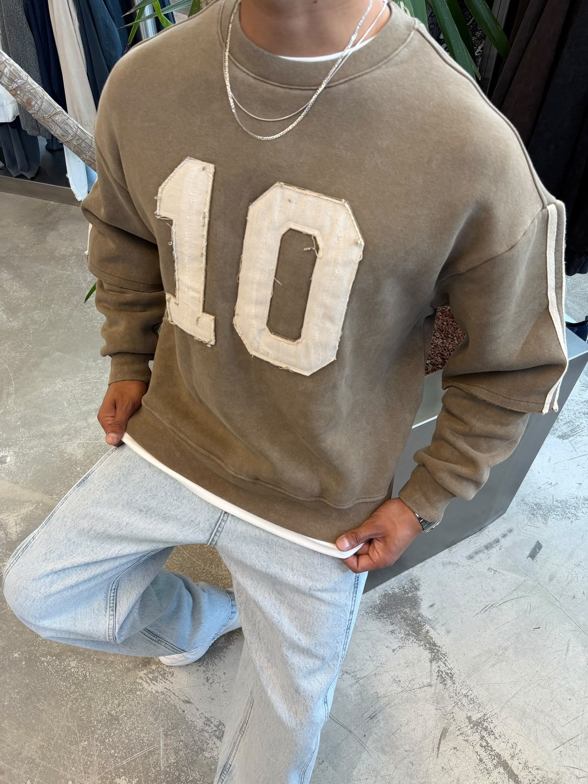 Kahverengi 10 Numara Parçalı Sweat ES10